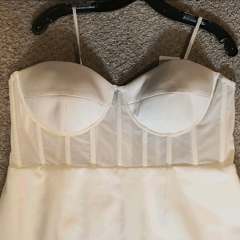 Bridal by ELOQUII Sheer Bodice Structured Dress White Size 16 NWT Strapless - Picture 5 of 9